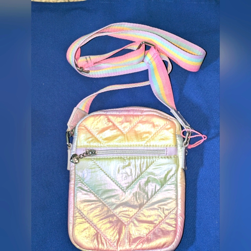 OMG Women's Rainbow Puffer Crossbody Bag $7